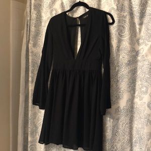 Fab’rik Black V-neck Mini Dress